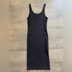 EUC Aritzia Wilfred Free black ribbed midi dress in sz L
